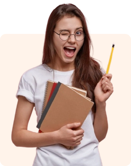 Girl with note books